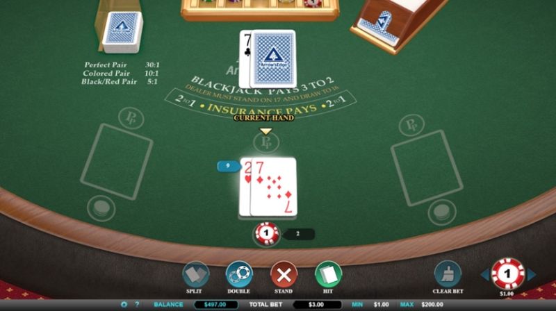 Luật chơi Blackjack Supreme Multi Hand Perfect Pairs