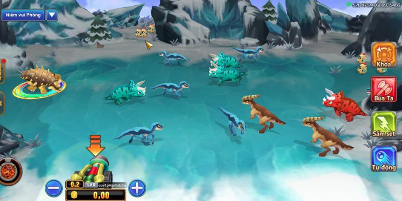 Tính năng thưởng có trong Dinosaur Tycoon fishing