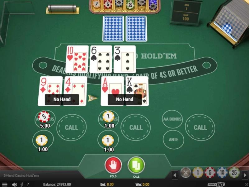 Cách chơi 3-Hand Casino Hold'em chi tiết cùng eu9bet