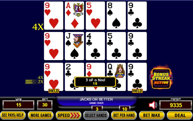 Cách chơi Bonus Poker 1 Hand chi tiết