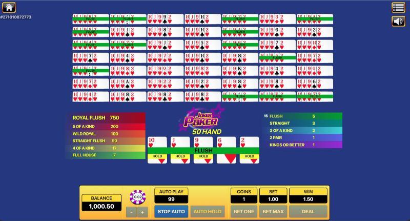 Cách chơi Joker Poker 50 Hand mới nhất