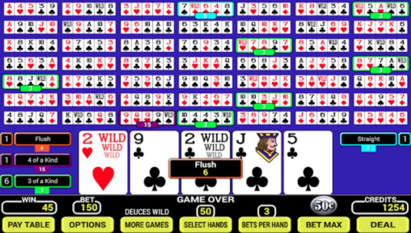 Chiến lược nâng cao khi chơi Bonus Poker 50 Hand